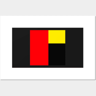 red yellow and black abstract minimalist geometrical modern art design Posters and Art